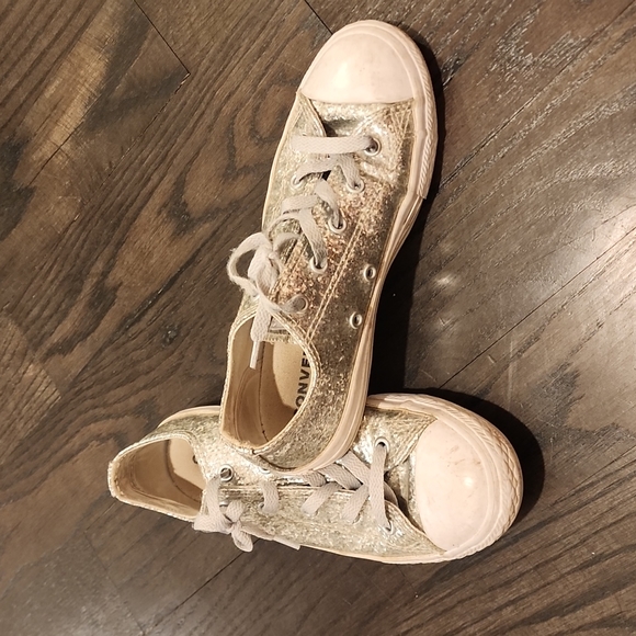 CONVERSE All Star Low girls- Silver Glitter Sequin - Picture 3 of 4